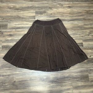 💗 Boho A-Line Brown Midi Skirt